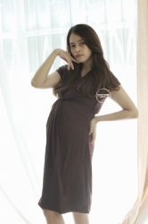 MAMA HAMIL Racheline Dress Ibu Hamil Menyusui Pesta Kaos Katun Premium Best Quality   DRO 939 6  large
